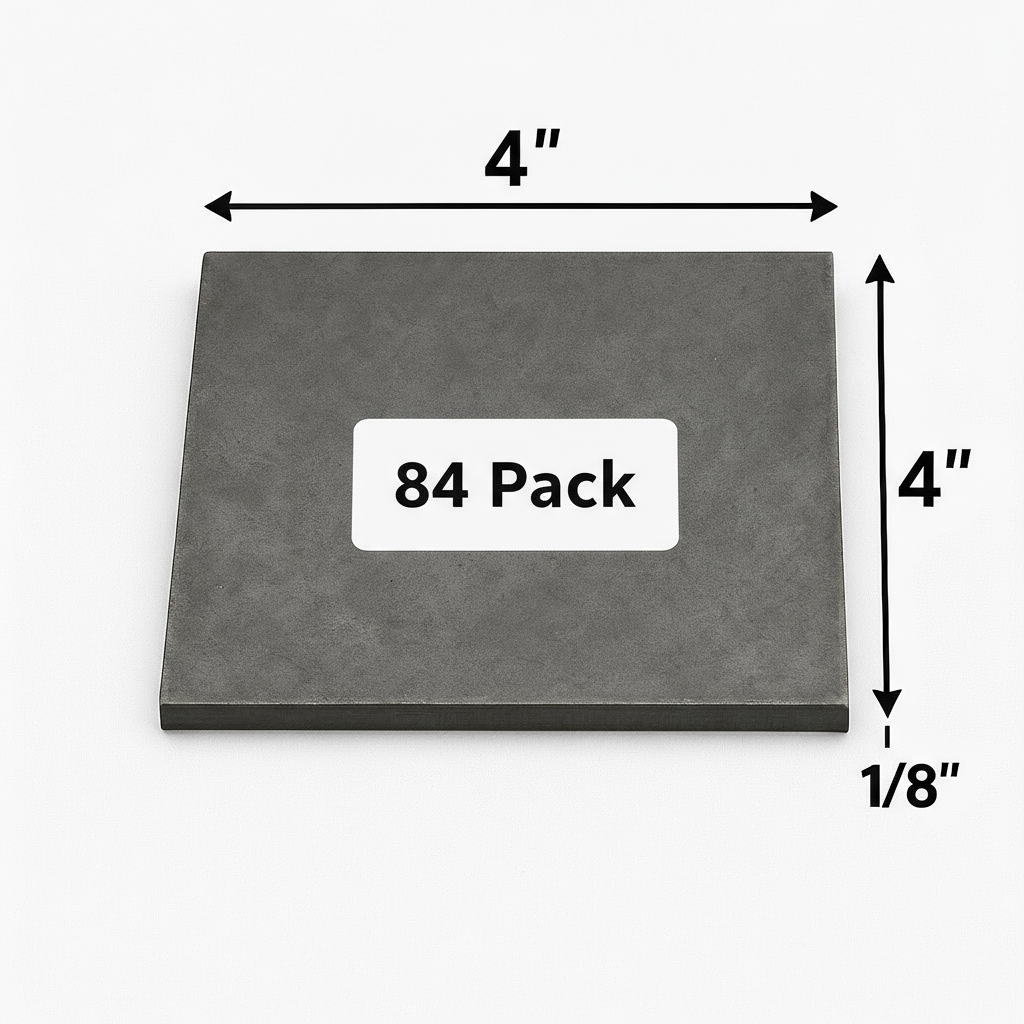 4" x 4" x 1/8" Carbon Steel Metal Shim Base Plate - 11ga Welding Test Practice Coupons - A36 Hot Rolled 0.125” Steel Plate - Welding Kit - Bulk Value Packs