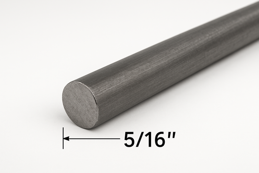 5/16” Solid Carbon Steel Round Bar - A36 Hot Rolled Steel Round Rod - 0.3125” Steel Shaft - Dowel Rod - Metal Stake - Solid Steel Round Rod