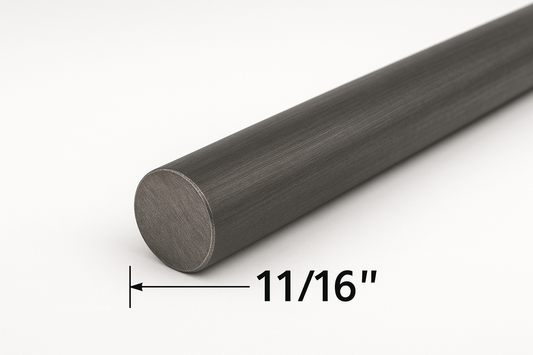 11/16” Cold Rolled Round Steel Rod - Grade 1018 Metal Round Bar - 0.6875” Steel Shaft - Dowel Rod - Metal Stake - Solid Steel Round Rod