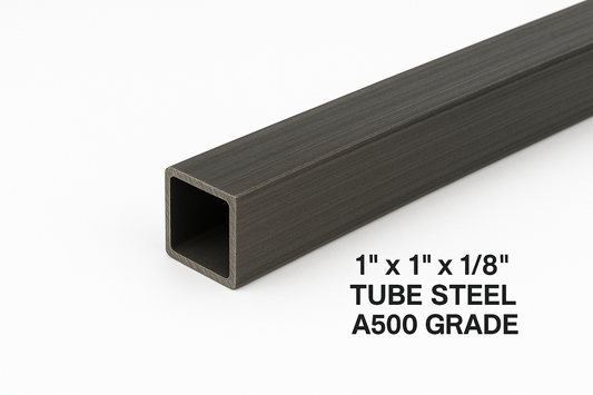 1” x 1” x 1/8” Tube Steel - A500 Hot rolled Carbon Steel - HSS Structural Hollow Square Steel Pipe 11ga - 0.125” Square Tube for Handrails and Fabrication