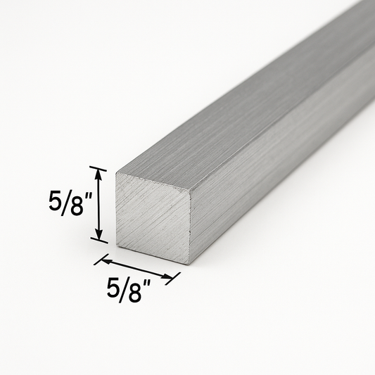 Aluminum square bar that is 5/8” x 5/8” thick