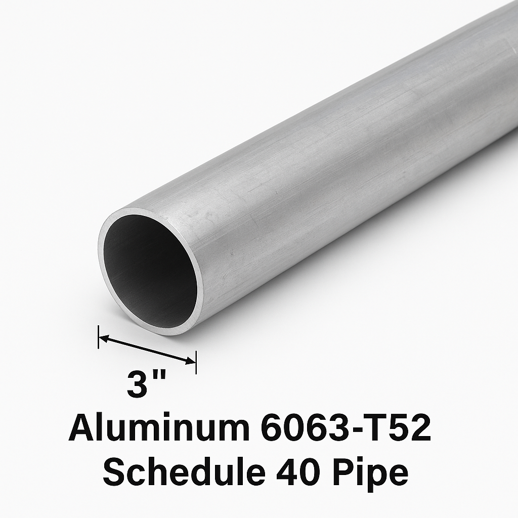 Three inch aluminum schedule 40 pipe