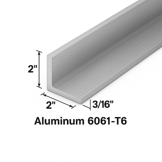2” x 2” x 3/16” Aluminum Angle - 6061-T6 Aluminum Bracket Trim - 0.1875” Aluminum Brace Angle - L-Channel