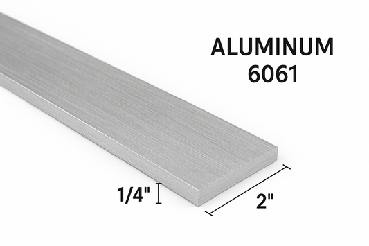 1/4” x 2” Flat Aluminum Bar - 6061-T6 - Flat Strap - 0.25” Aluminum Plate Strip - Rectangle Aluminum Bar Stock - Flat Stock- Welding Practice - Fabrication