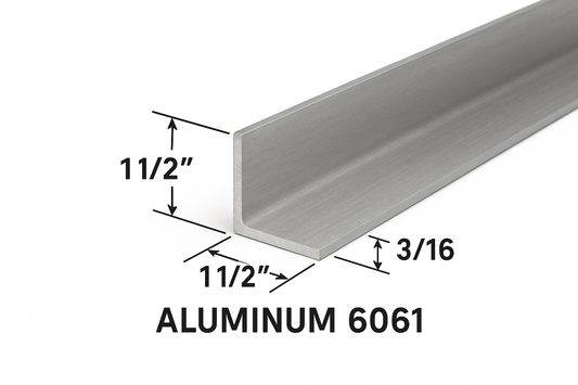 1.5” x 1.5” x 3/16" Aluminum Angle - 6061-T6 Aluminum Bracket Trim - 1 1/2” x 1 1/2” x 0.1875” Aluminum Brace Angle - L-Channel