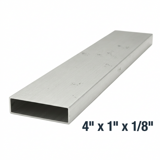4" x 1" x 1/8" Aluminum Rectangle Tube 6063-T5 Hollow 0.125” Pipe 11ga Structural Metal Tube for Fabrication Construction