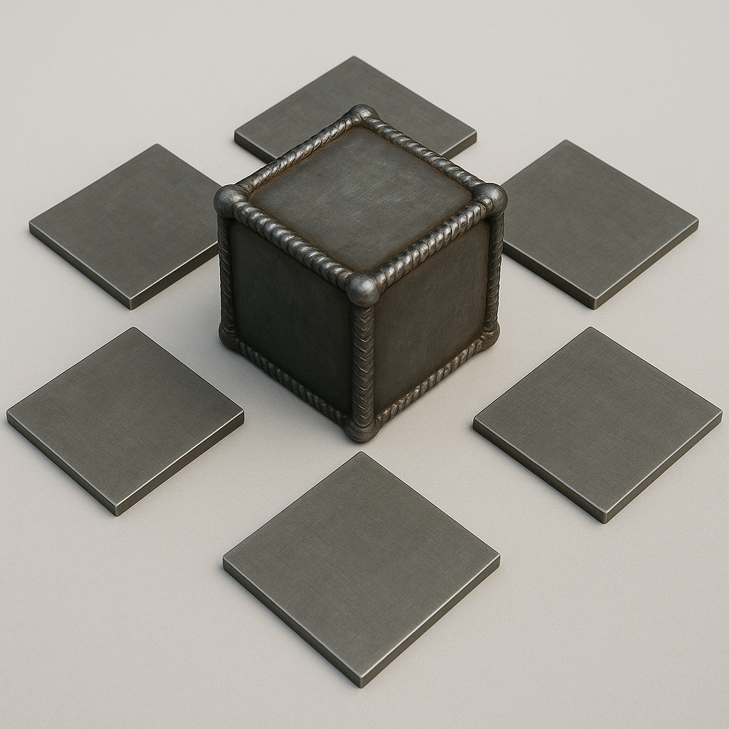 Steel Cube Metal Welding Kit - Available Sizes: 1” - 2” - 3” - 4” - 5” - 6”- Includes 6 Pieces 1/8” Thick of Hot Rolled A36 Carbon Steel - Welding Practice Cube kit -