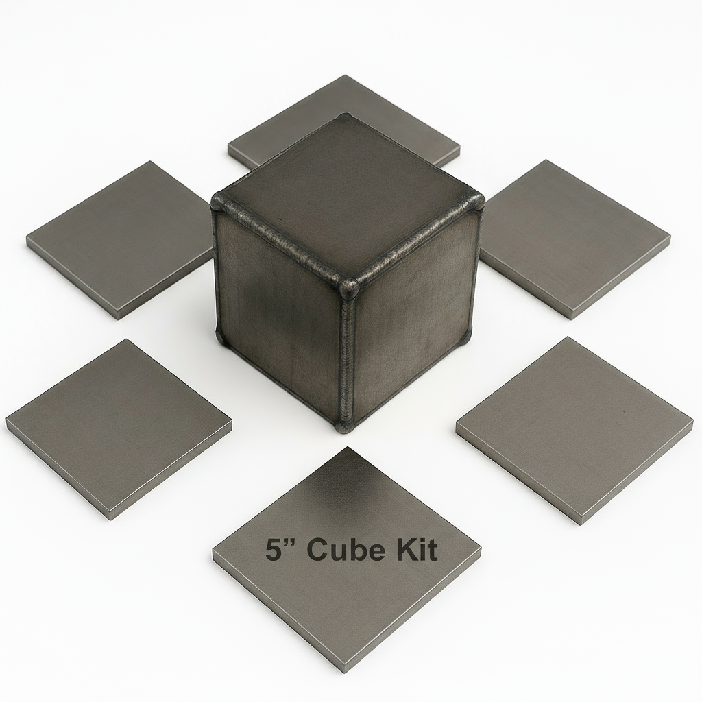 Steel Cube Metal Welding Kit - Available Sizes: 1” - 2” - 3” - 4” - 5” - 6”- Includes 6 Pieces 1/8” Thick of Hot Rolled A36 Carbon Steel - Welding Practice Cube kit -