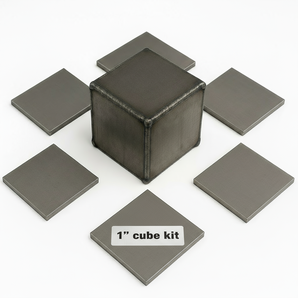 Steel Cube Metal Welding Kit - Available Sizes: 1” - 2” - 3” - 4” - 5” - 6”- Includes 6 Pieces 1/8” Thick of Hot Rolled A36 Carbon Steel - Welding Practice Cube kit -