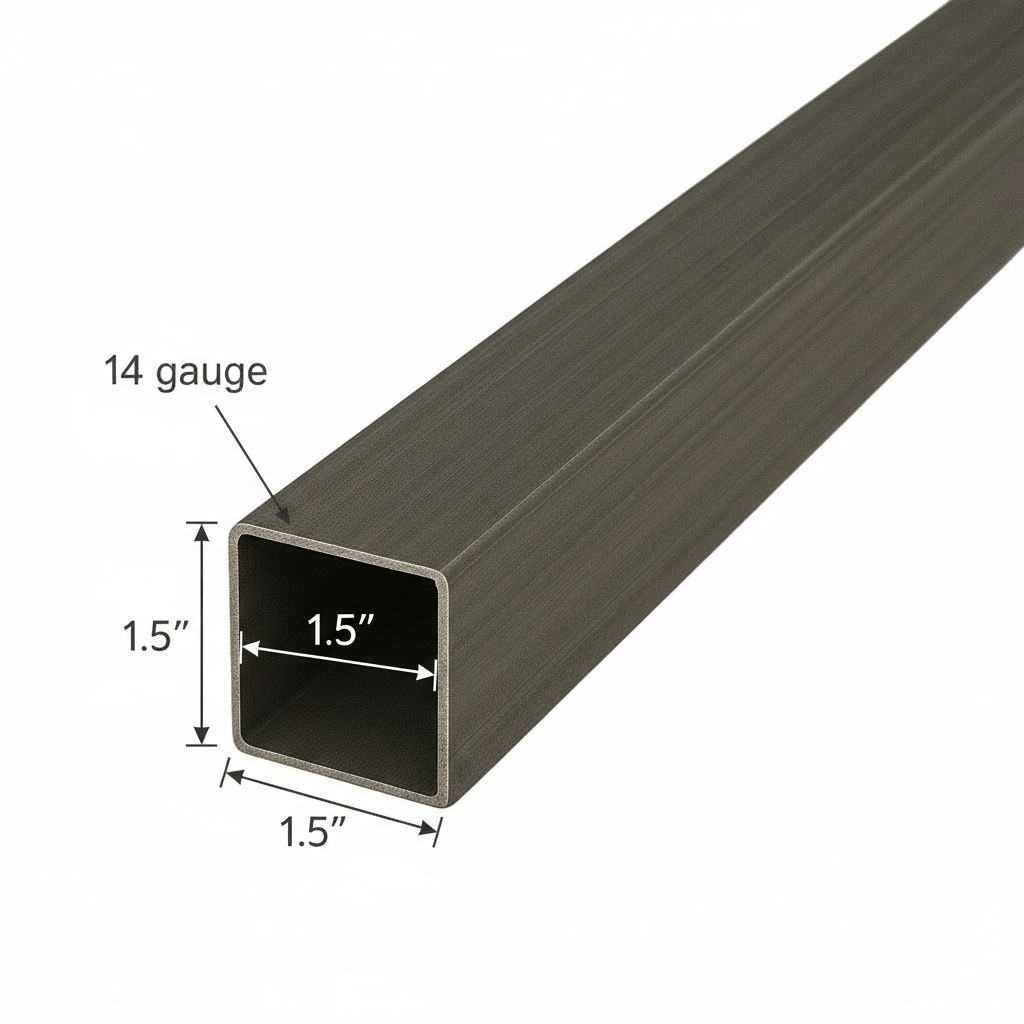 1.5” x 1.5” x 14ga Tube Steel - A500 Hot Rolled Carbon Steel Hollow Square Pipe - 1 1/2” x 1 1/2” x 0.083” HSS Structural Steel Tubing for Fabrication - Metal Square Tube
