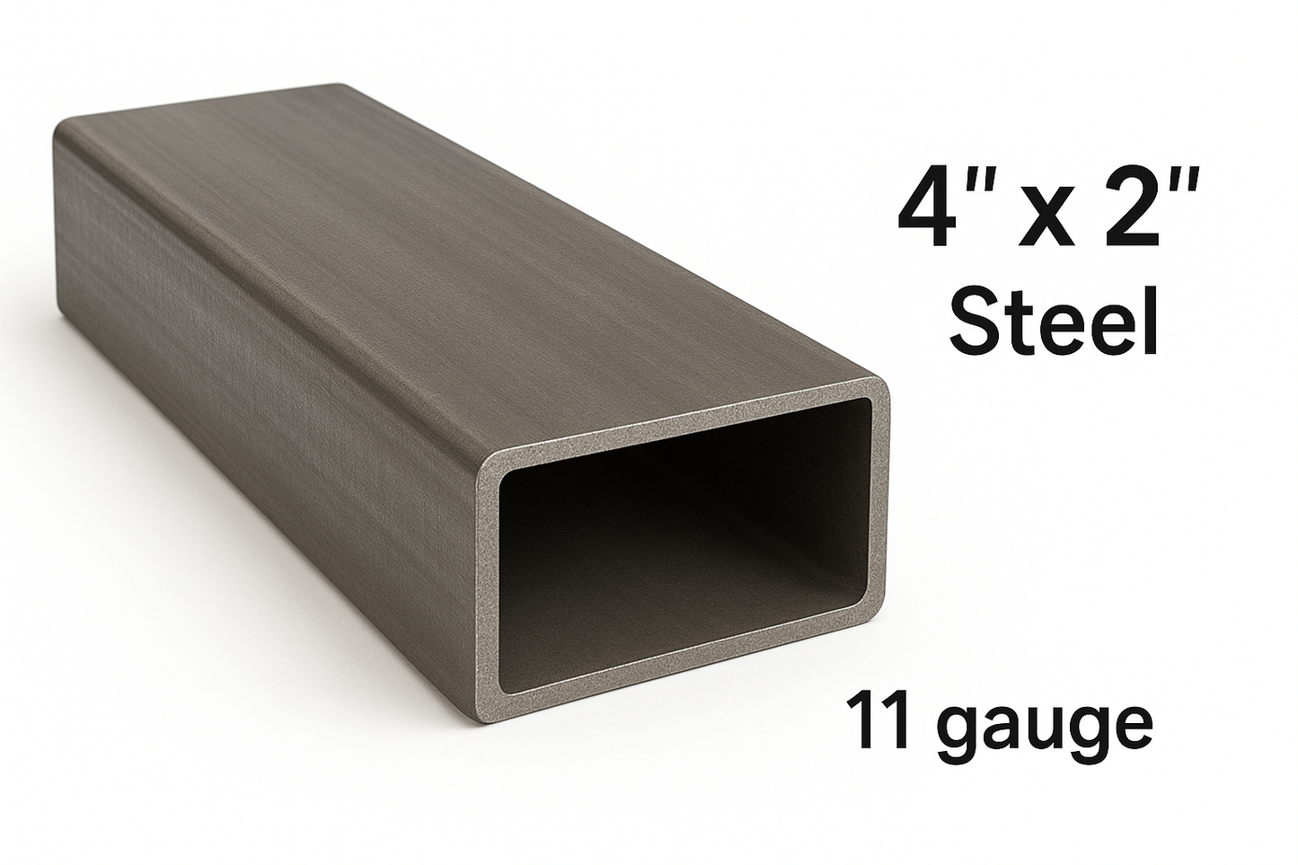 4” x 2” x 11ga Tube Steel - 1/8” HSS Rectangle Hollow Pipe A500 Hot Rolled Carbon Steel - HSS Structural Hollow Steel Pipe 11ga - 0.125” Rectangle Tube for Fabrication - Metal Construction Tubing