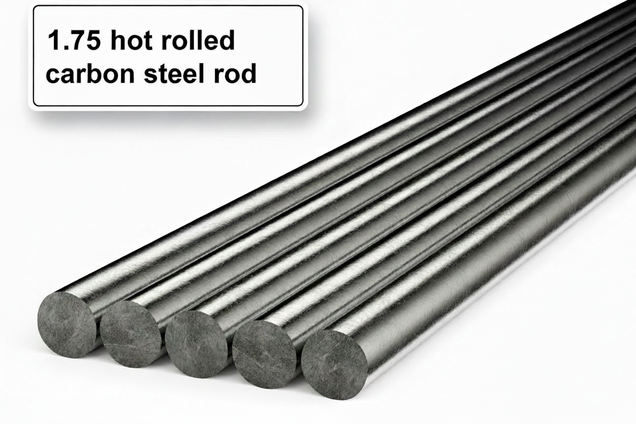 Image of 5 round bars. Solid metal rods 1.75”