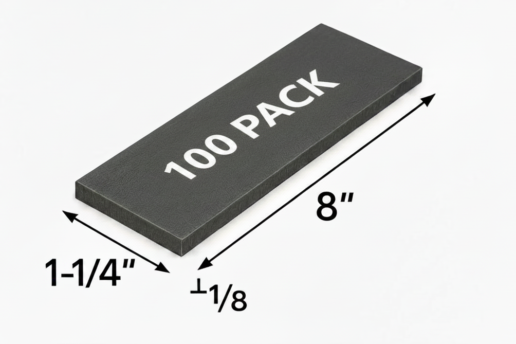 Inch and 1/4 x 8” steel shim 100 pack