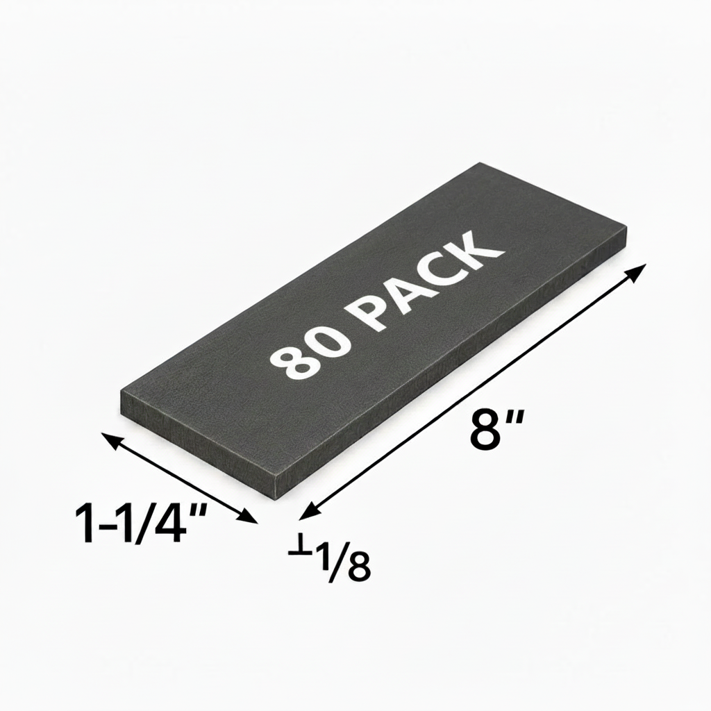 Inch and 1/4 x 8” steel shim 80 pack