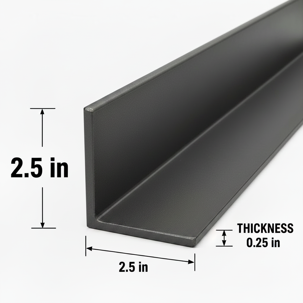 2 1/2” x 2 1/2” x 1/4” Steel angle Iron A36 Hot Rolled Angle Bracket 2.5” x 2.5” x 0.25” Metal Brace Trim Lintel