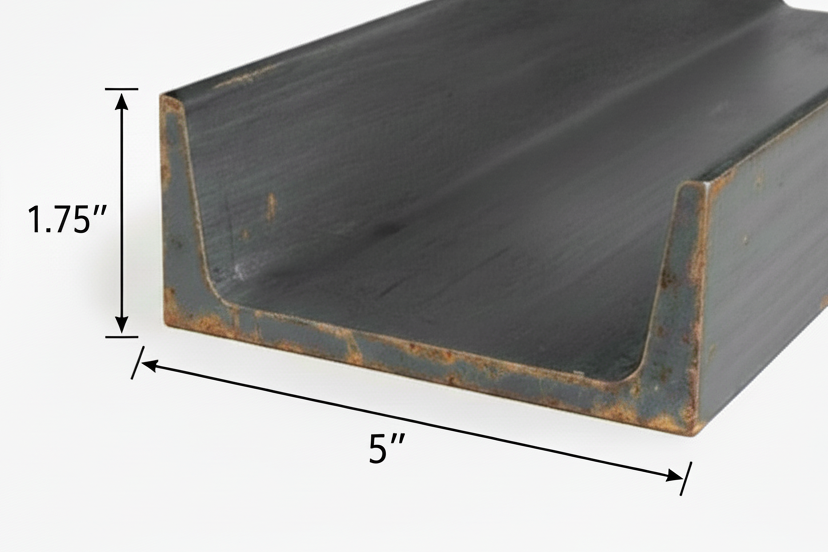 5” x 6.7# Steel Channel A36 Hot Rolled Carbon Steel C-Bar Structural Metal C-Channel 5”Depth 6.7 lbs / foot