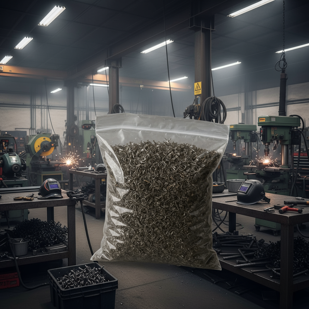 Metal shavings in a fabrication shop