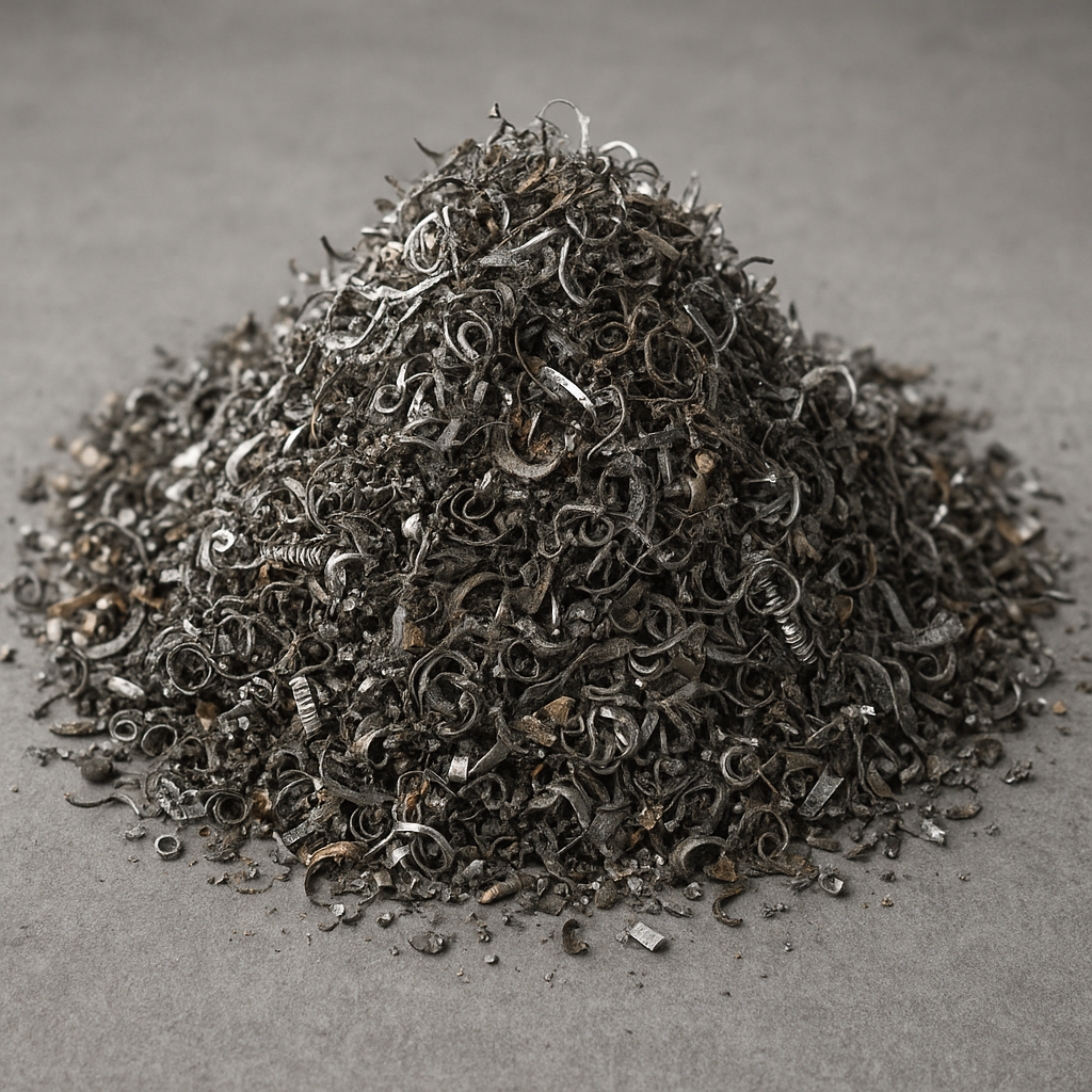 Metal shavings in a pile