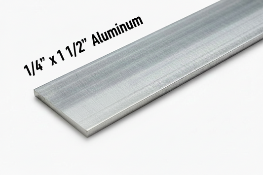 1/4” x 1 1/2” Aluminum Rectangle Flat Bar - 6061 Strip Plate - 0.25” x 1.5” Aluminum Metal Strip Plate - Welding Test Practice Coupons