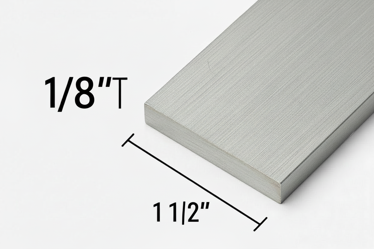 1/8" x 1.5" Aluminum Flat Bar 6061 Rectangle Solid 11ga x 1 1/2” Metal Strip Plate for Fabrication Welding Practice Coupons