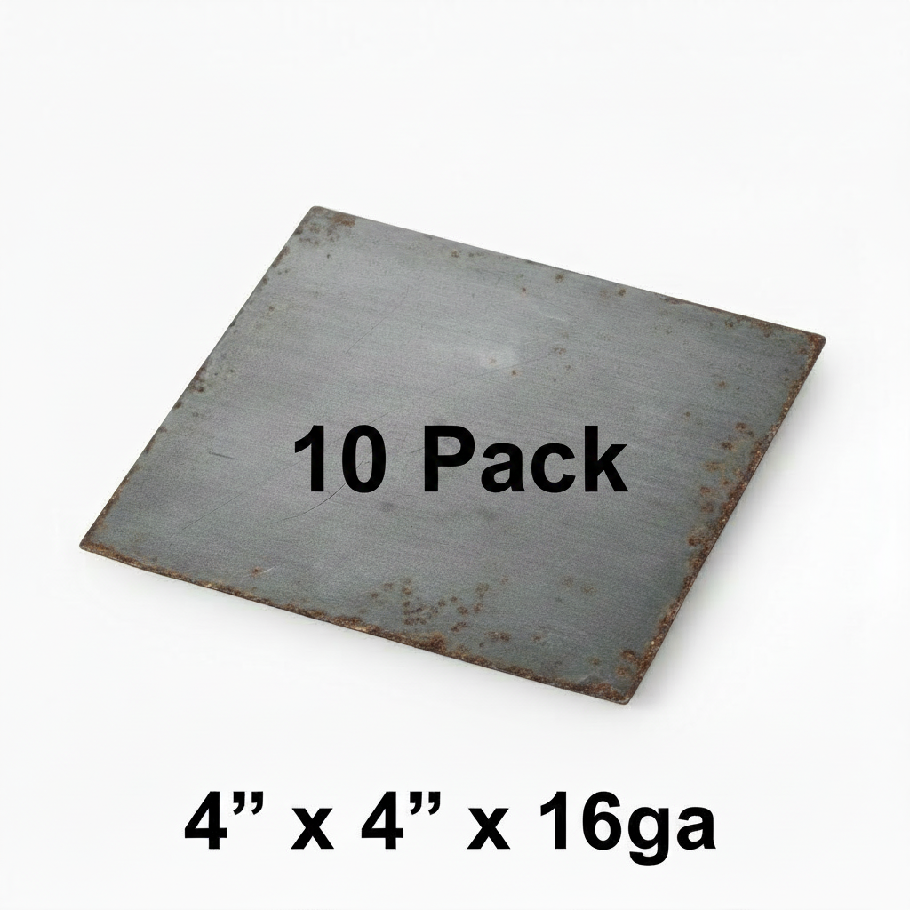 Older Square steel shim plate A36 hot rolled carbon steel plate thin 4x4x16ga 10 pack