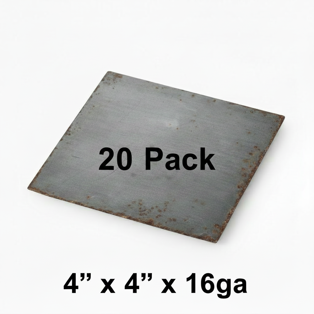 Older Square steel shim plate A36 hot rolled carbon steel plate thin 4x4x16ga 20 pack