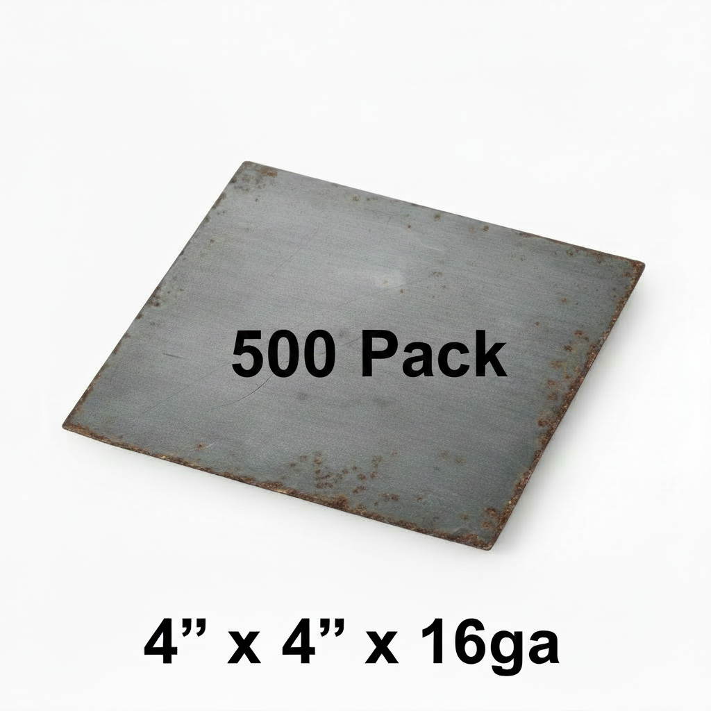 Older Square steel shim plate A36 hot rolled carbon steel plate thin 4x4x16ga 500 pack