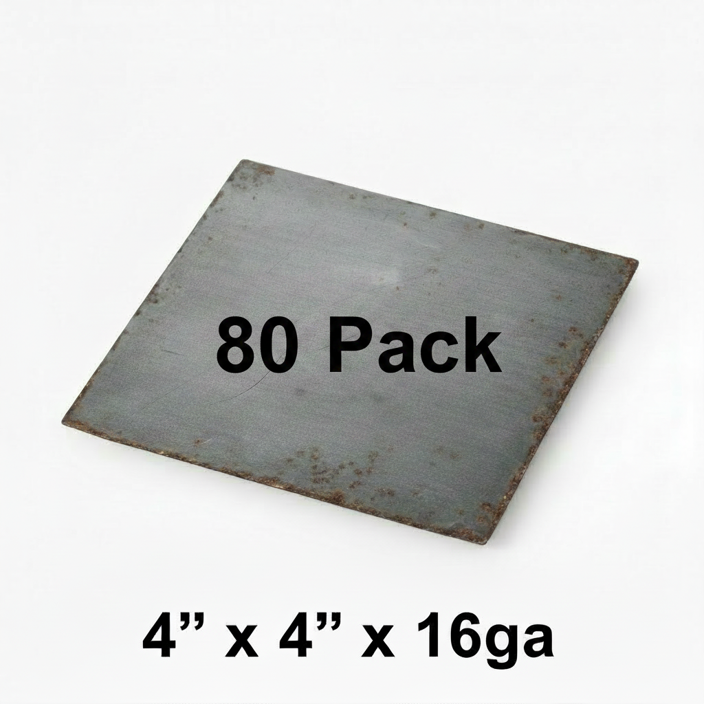 Older Square steel shim plate A36 hot rolled carbon steel plate thin 4x4x16ga 80 pack