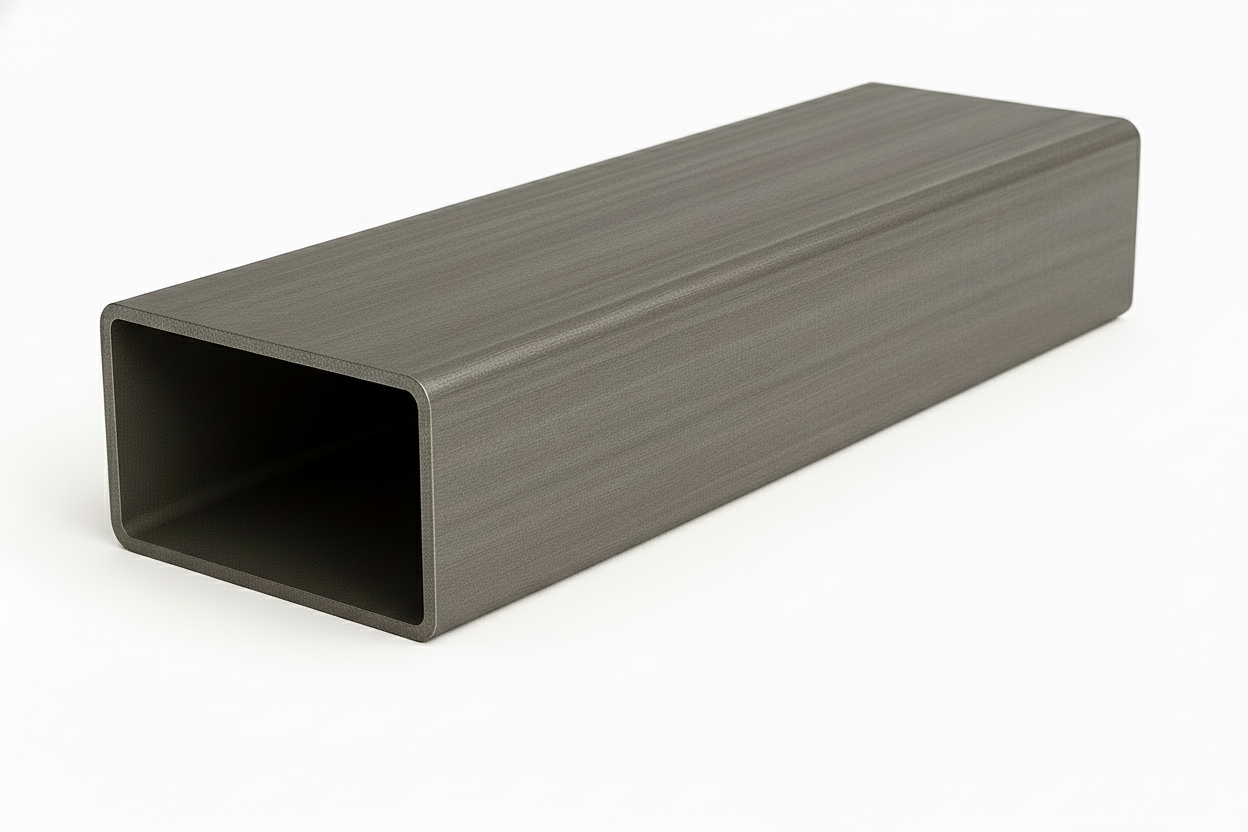 Rectangular steel tube on a white background