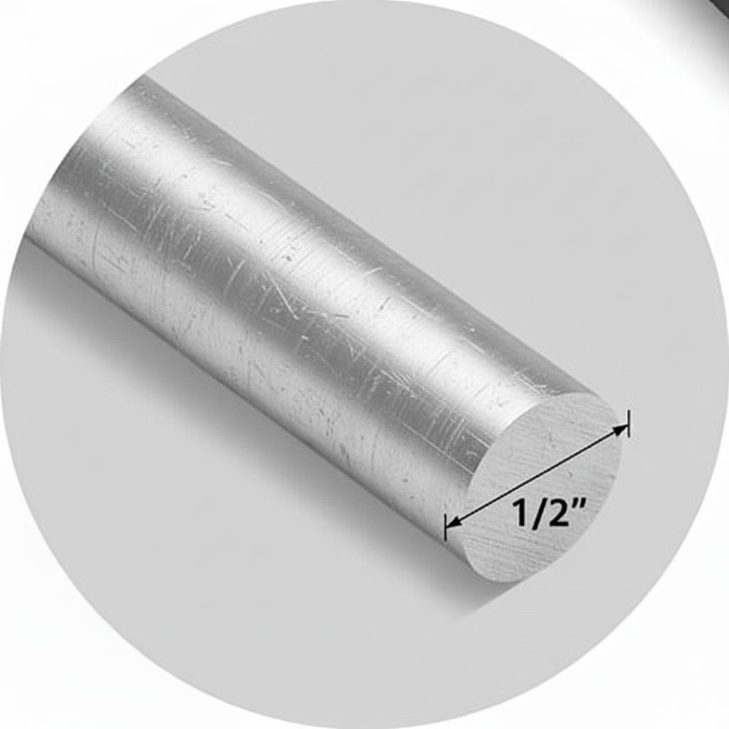1/2″ Aluminum Round Bar 6061 - 0.5" Solid Rod Metal Shaft, Round Stock, Aluminum Alloy Bar