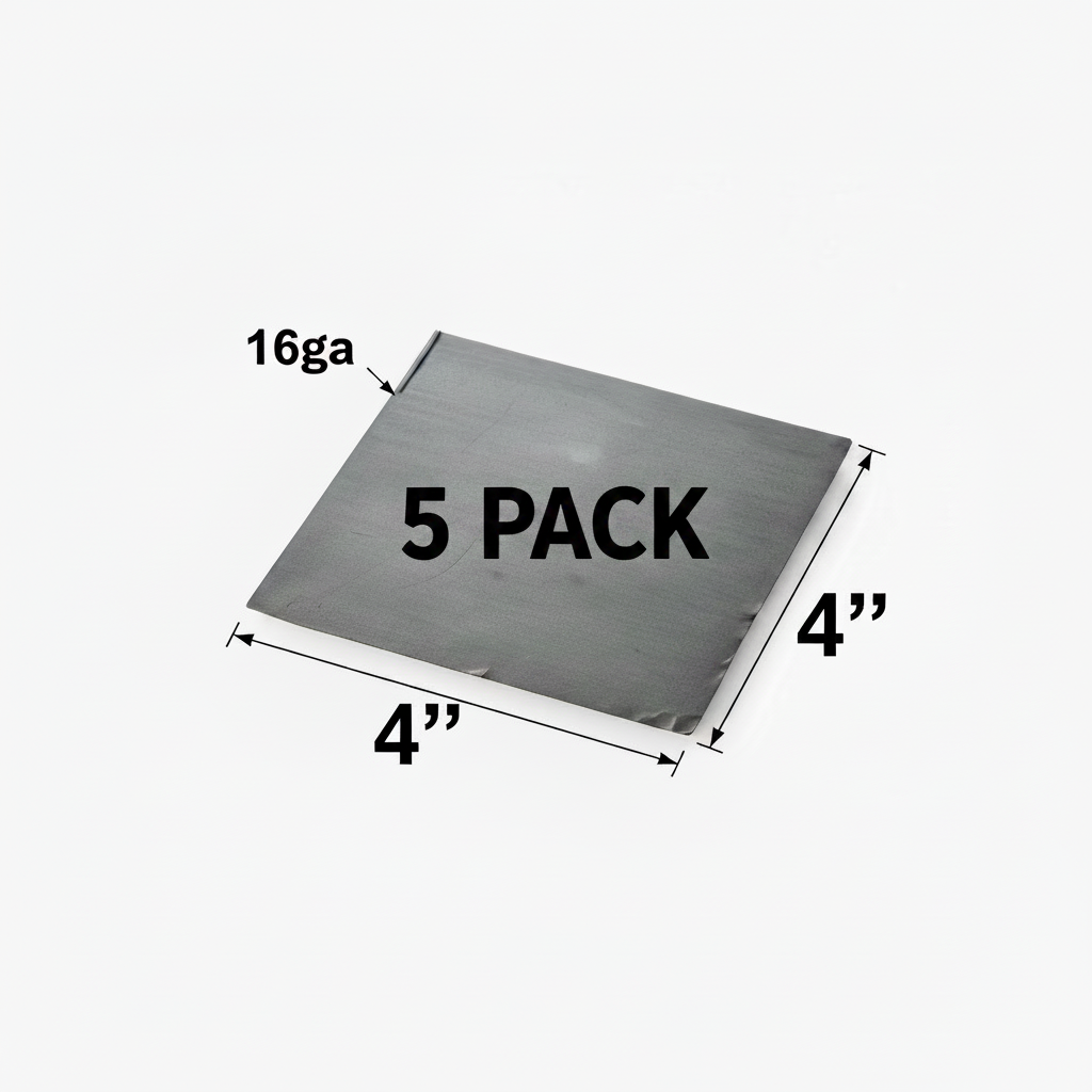 Square steel shim plate A36 hot rolled carbon steel plate thin 4x4x16ga larger 5 pack