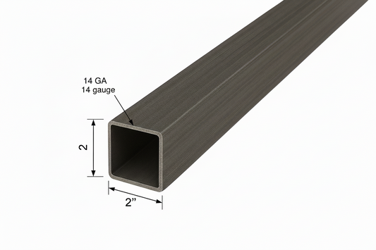 2” x 2” x 14ga HSS Tube Steel - A500 Carbon Steel - Square Metal Hollow Pipe - Square Tube for Structural Fabrication