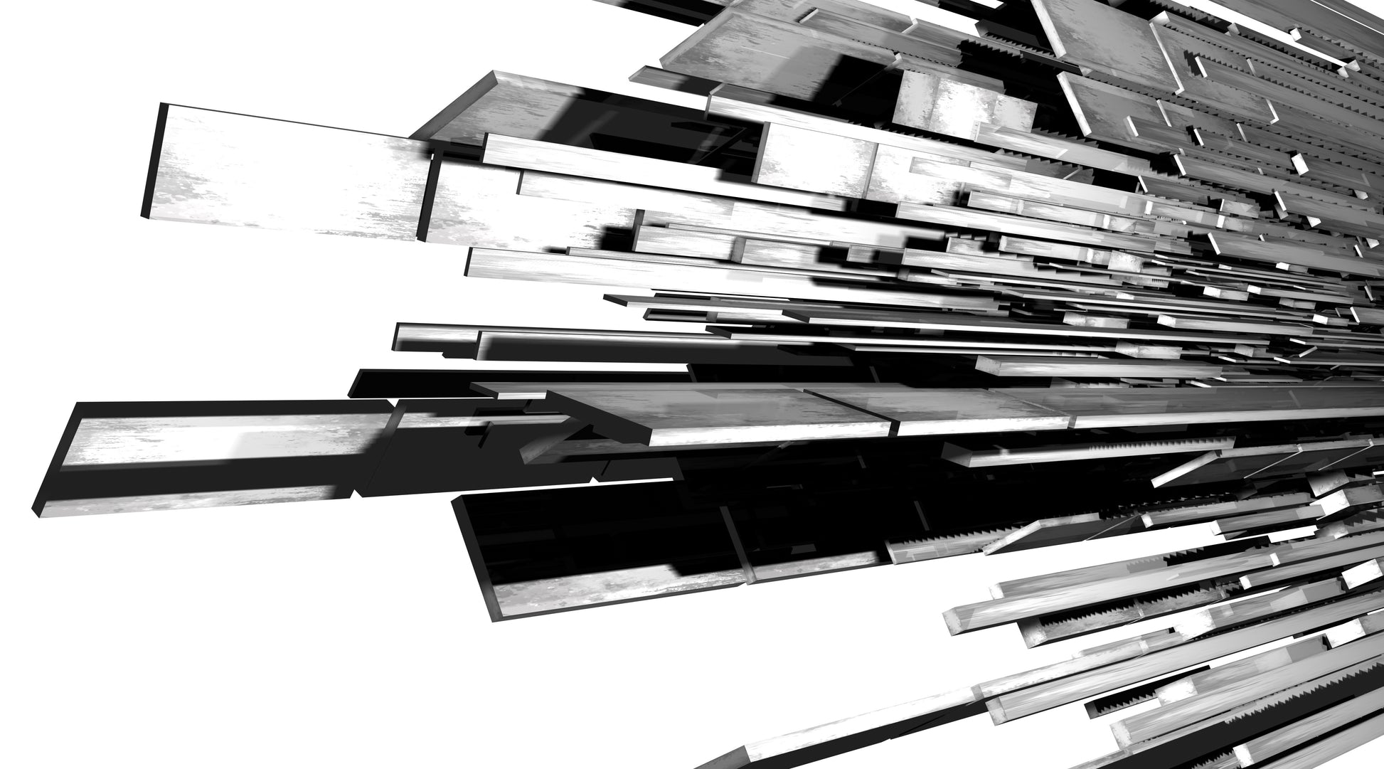 Stack of various thin metal strips 
