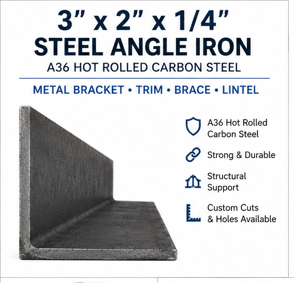 a 3x2 x 1/4 inch steel angle 