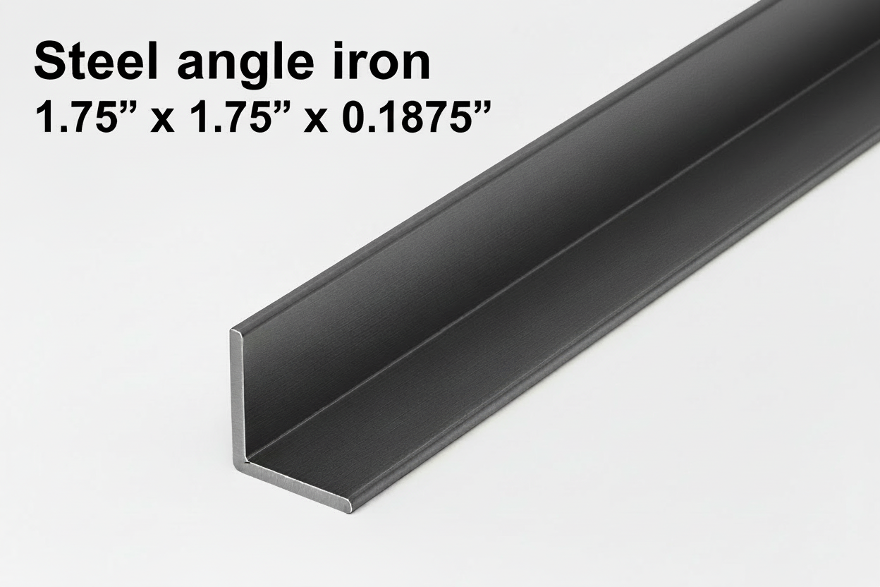 Steel angle iron 1.75" x 1.75" x 0.1875” 