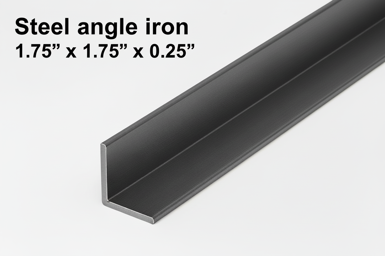 Steel angle iron 1.75" x 1.75" x 0.25” 