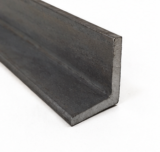 Steel angle iron on a white background