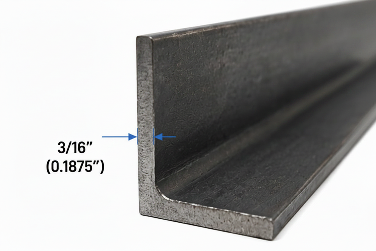 2” x 1 1/2” x 3/16” Steel Angle Iron A36 Hot Rolled Carbon Steel Trim Brace 2” x 1.5” x 0.1875” Metal Angle Bracket