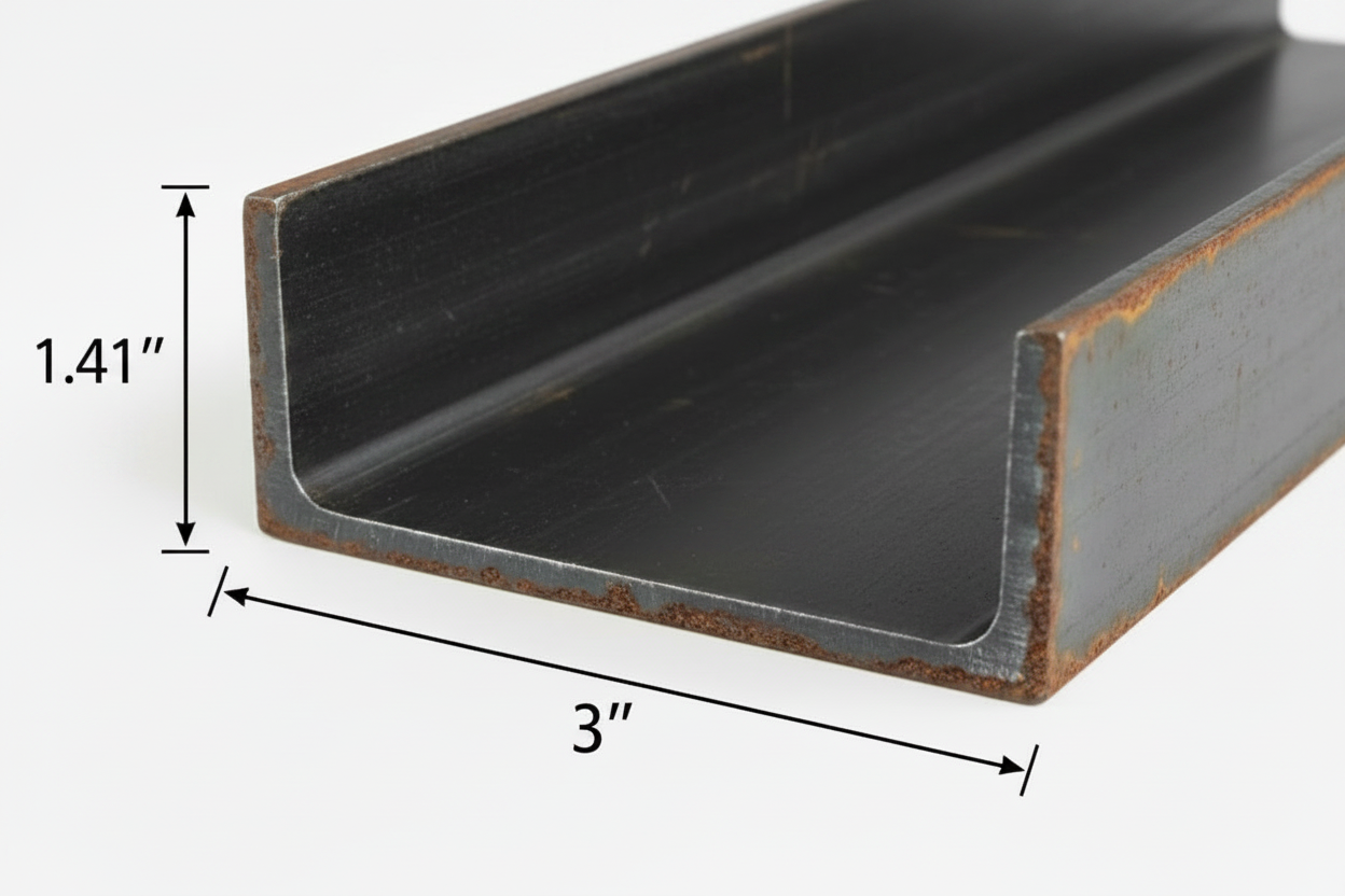 Steel channel 3“ x 4.1 pounds per foot
