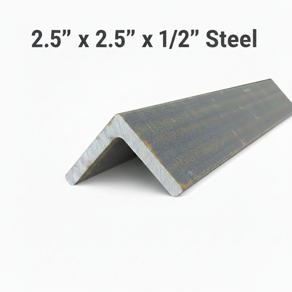 2.5” x 2.5” x 0.5” Steel Angle Iron A36 Hot Rolled Carbon Steel 2 1/2” x 2 1/2” x 1/2” Metal Bracket Brace Lintel