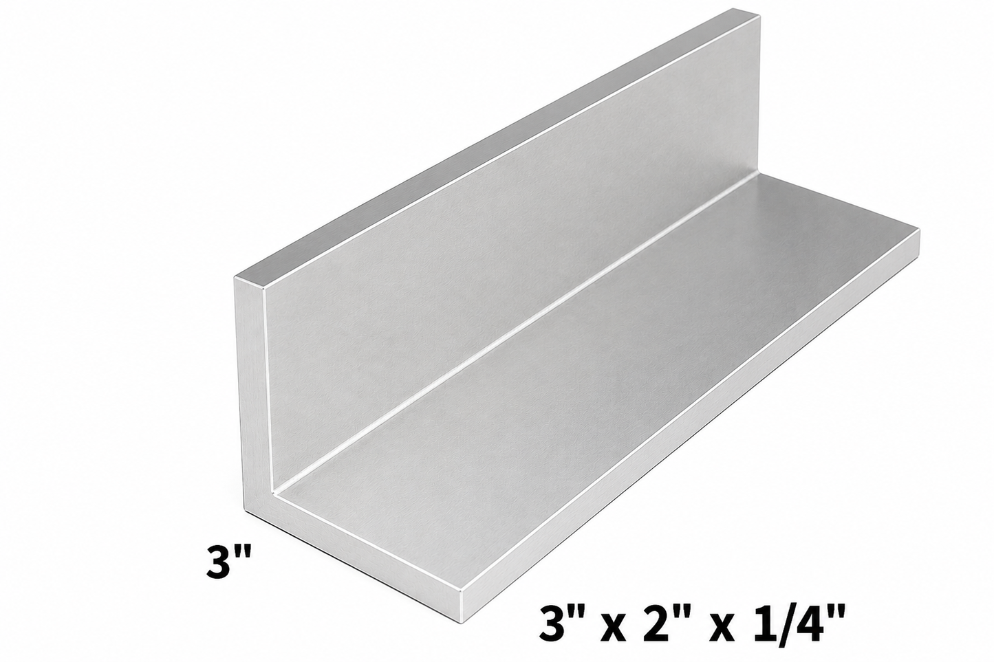 Uneven aluminum angle 3” x 2” x 1/4”