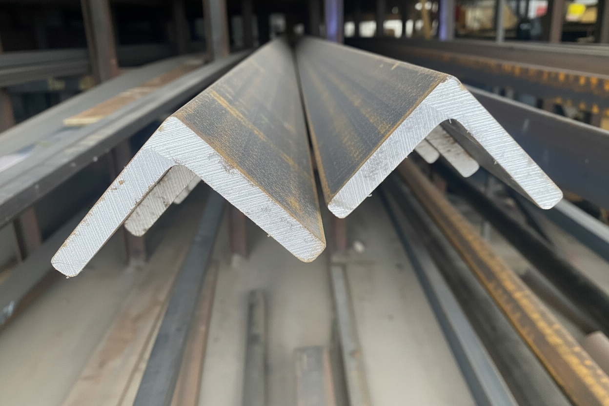 Steel angle on rack