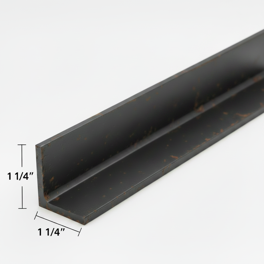 1 1/4” x 1 1/4” x 3/16” Steel Angle Iron A36 Hot Rolled Carbon Steel Angle 1.25” x 1.25” x 0.1875” Metal Bracket L-Channel Brace