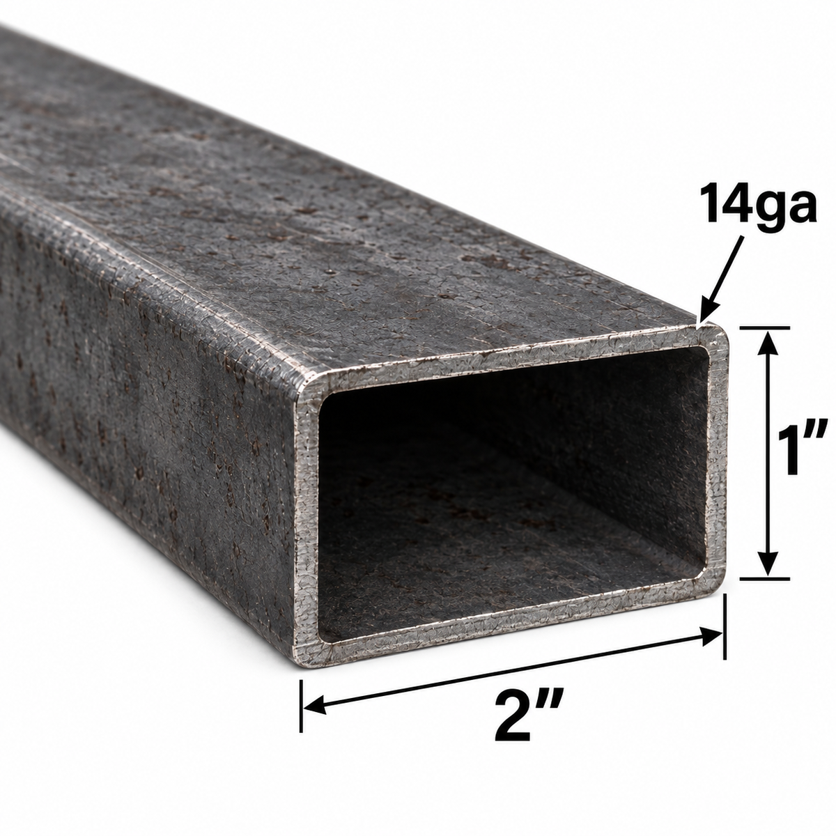 2" x 1" x 14ga Square Tube Steel A500 Hot Rolled 2” x 1” HSS Metal Pipe Hollow Structural Steel Support