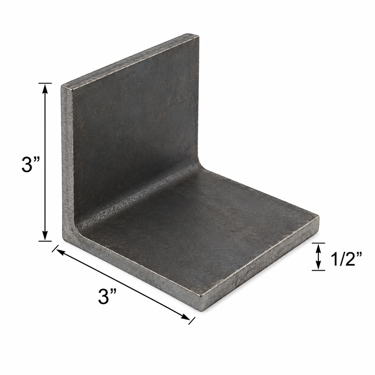 3” x 3” x 5/16” Steel Angle Iron A36 Hot Rolled Carbon Steel Angle Bracket 0.3125” Metal Trim Lintel Brace