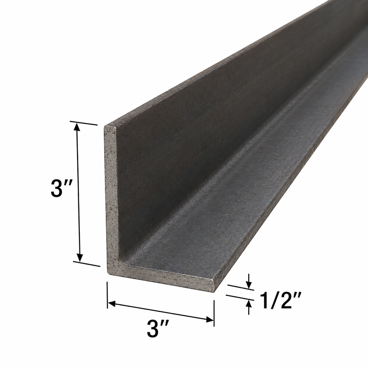 3” x 3” x 5/16” Steel Angle Iron A36 Hot Rolled Carbon Steel Angle Bracket 0.3125” Metal Trim Lintel Brace