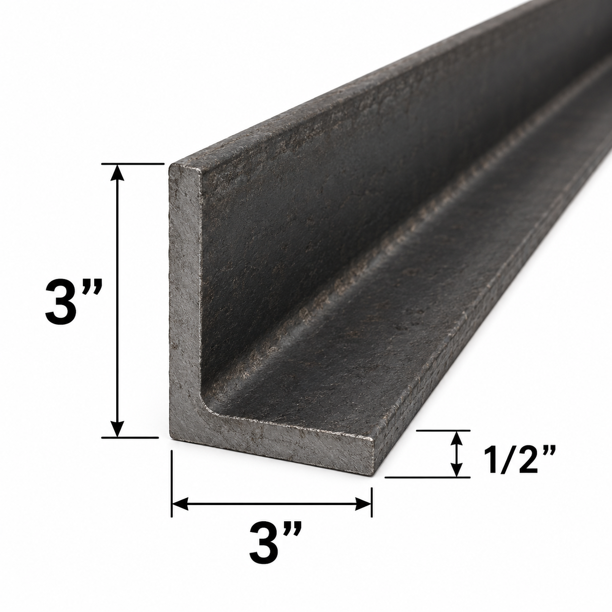 3” x 3” x 1/2” Steel angle Iron