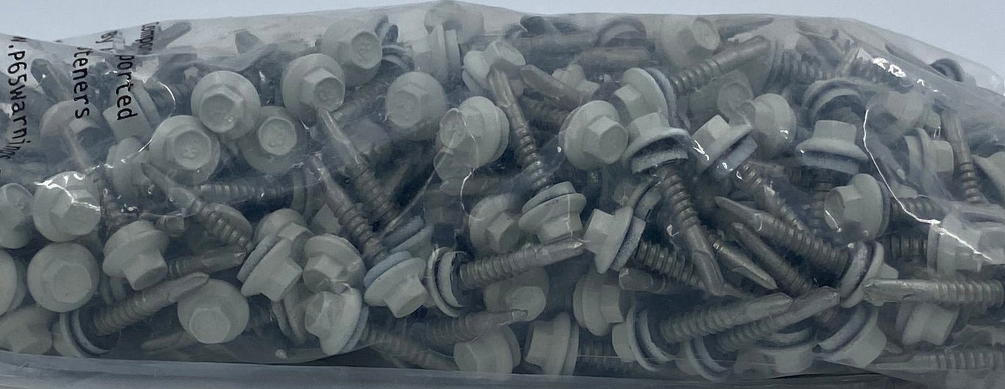 gray metal building screws