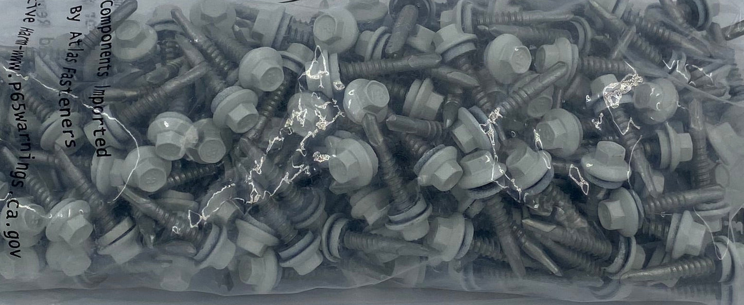 Gray metal building screws