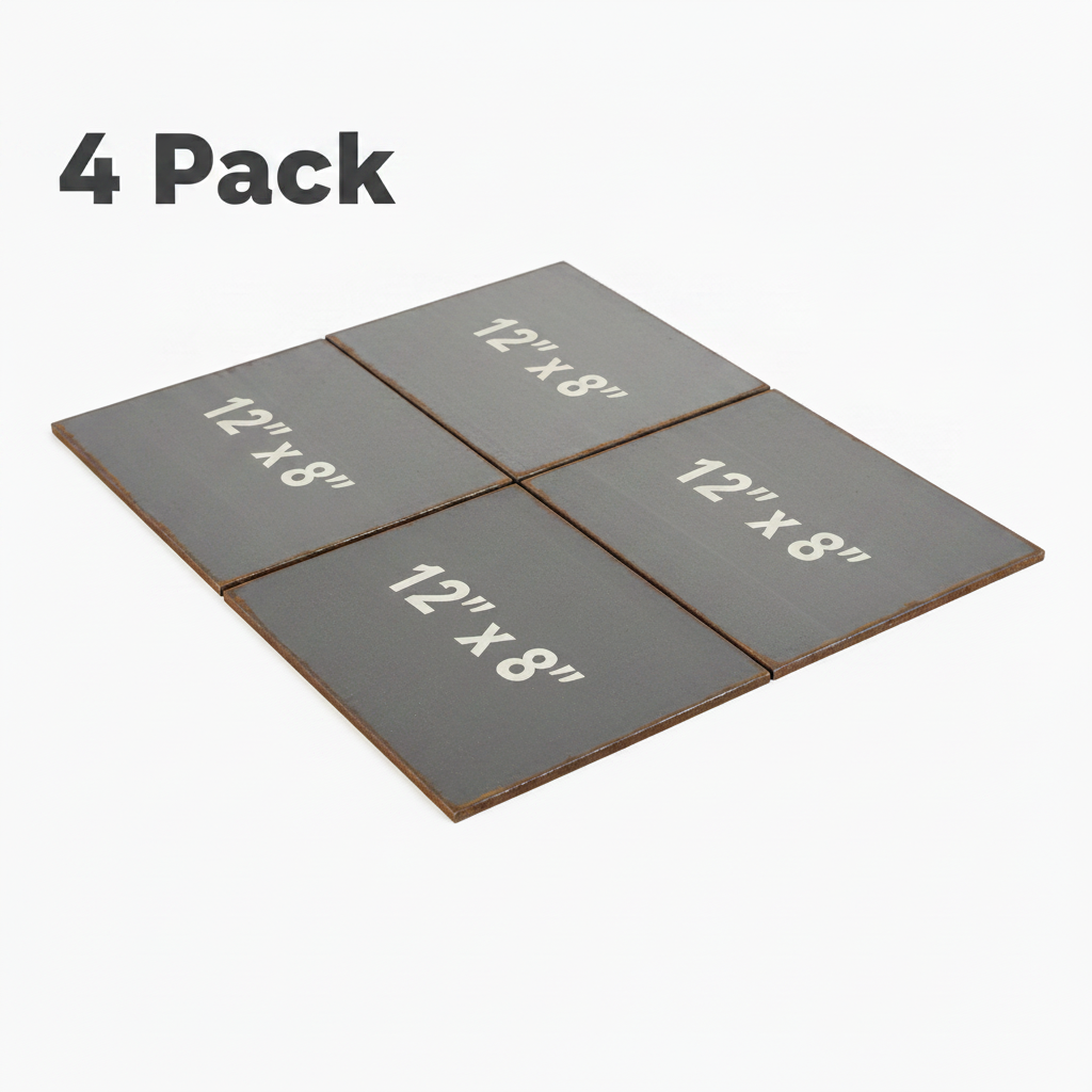 metal rectangle thin plate 12” by 8” pack of 4